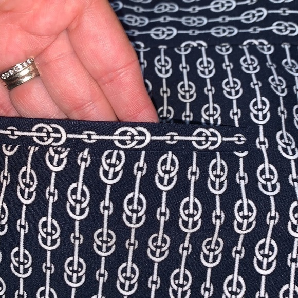 ANN Taylor High Waisted Wide Leg Pants Nautical Navy Size 8 - Picture 9 of 15